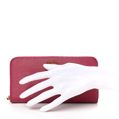 Prada Vitello Move Zip Around Wallet Ibisco 2 of 9