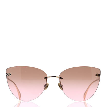 Chanel Titanium Frameless Cat Eye CC Sunglasses 4273-T Pink 2 of 8
