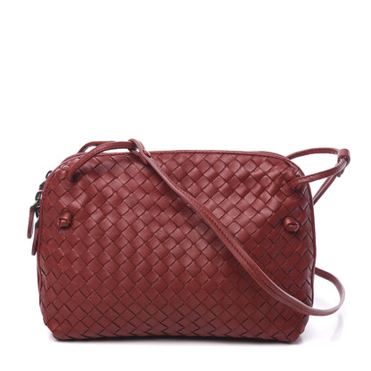 Bottega Veneta Nappa Intrecciato Double Compartment Crossbody Bag China Red 1 of 9