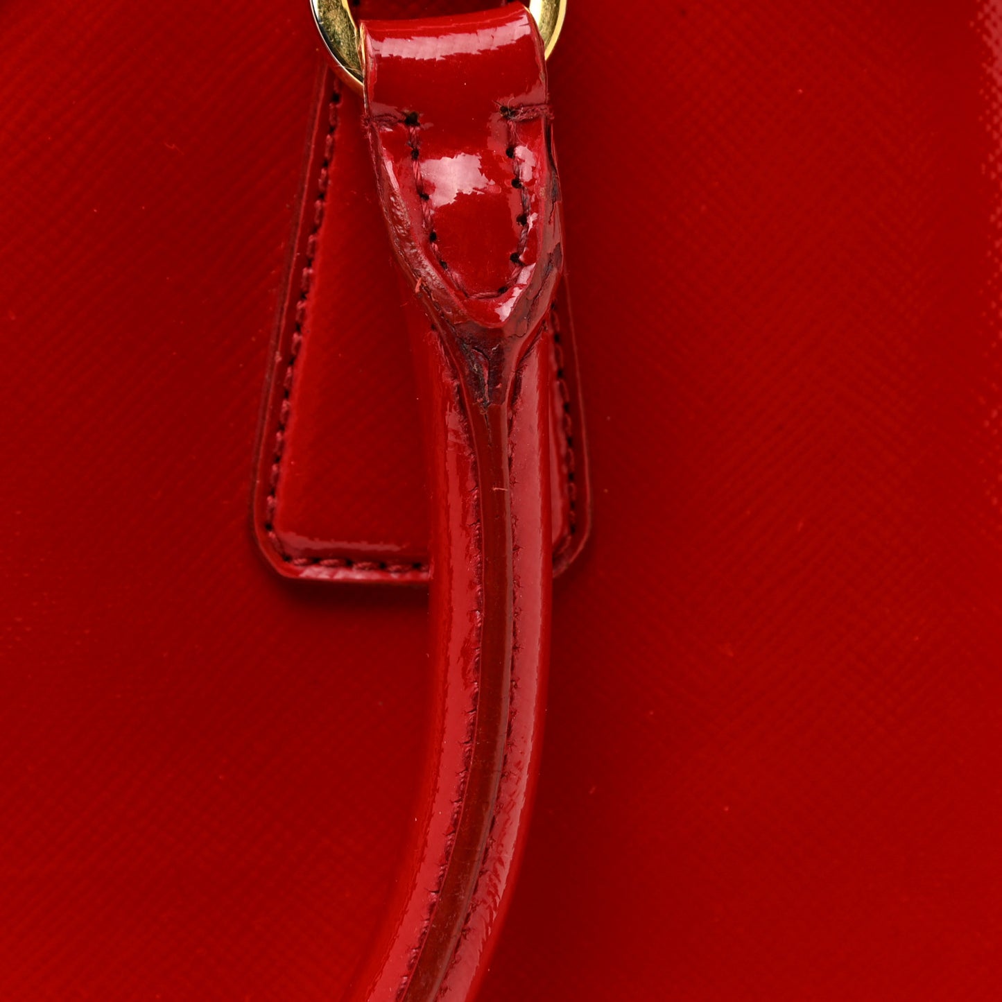 Saffiano Vernice Mini Galleria Double Zip Tote Rosso