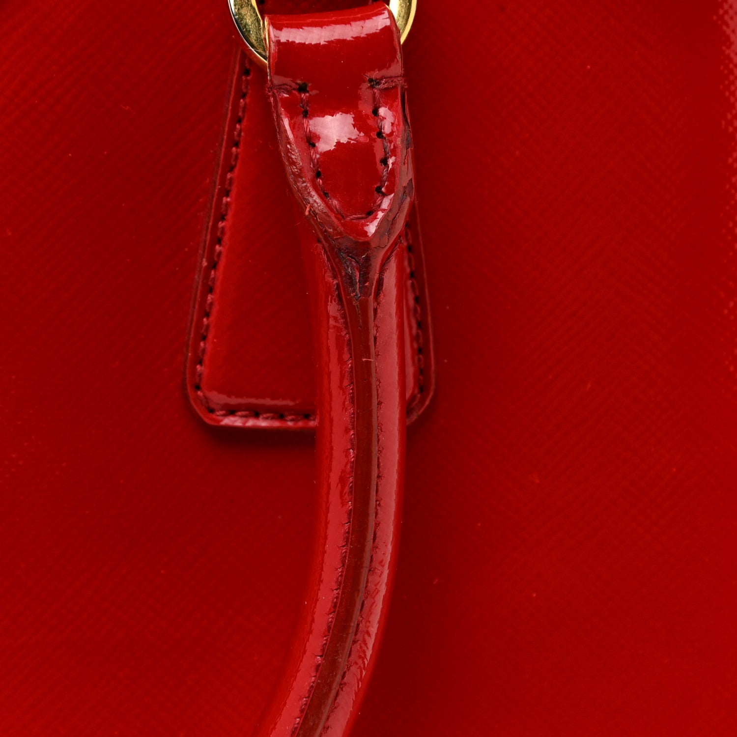 Prada Saffiano Vernice Mini Galleria Double Zip Tote Rosso 29 of 30