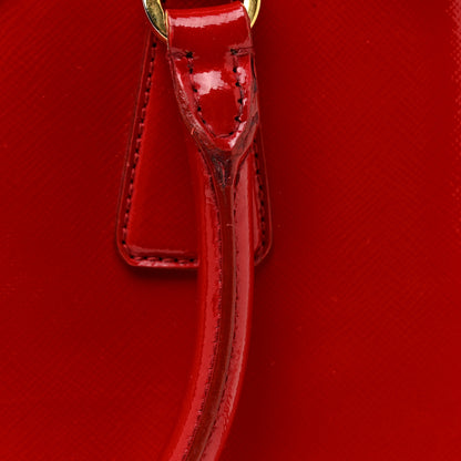 Prada Saffiano Vernice Mini Galleria Double Zip Tote Rosso 29 of 30
