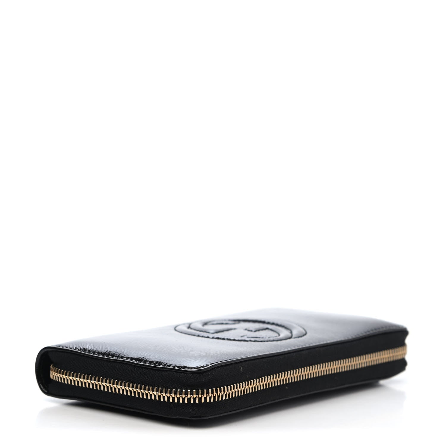 Gucci Patent Calfskin Soho Zip Around Wallet Black 3 of 4