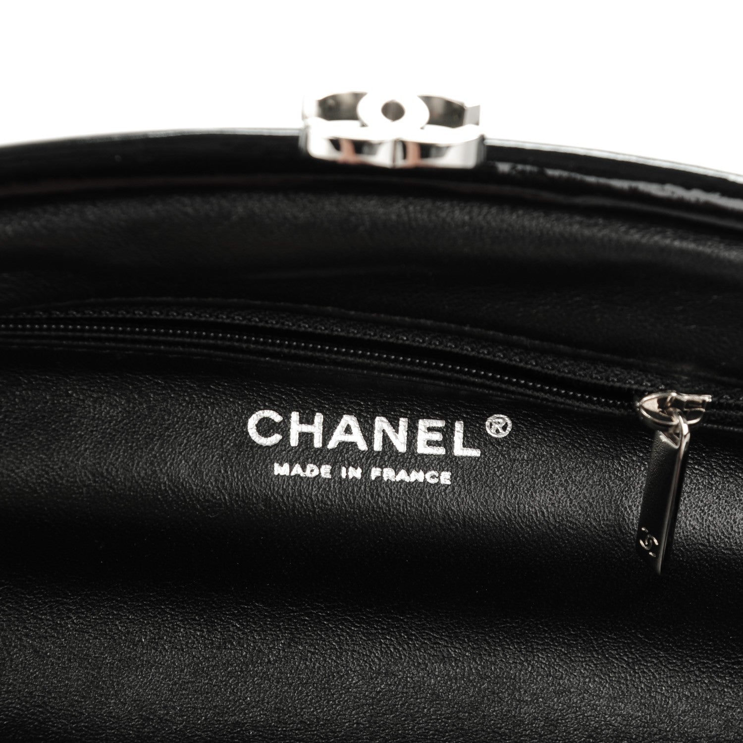 Chanel Distressed Patent Quilted Timeless Clutch Black 6 of 7