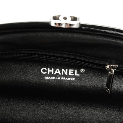 Chanel Distressed Patent Quilted Timeless Clutch Black 6 of 7
