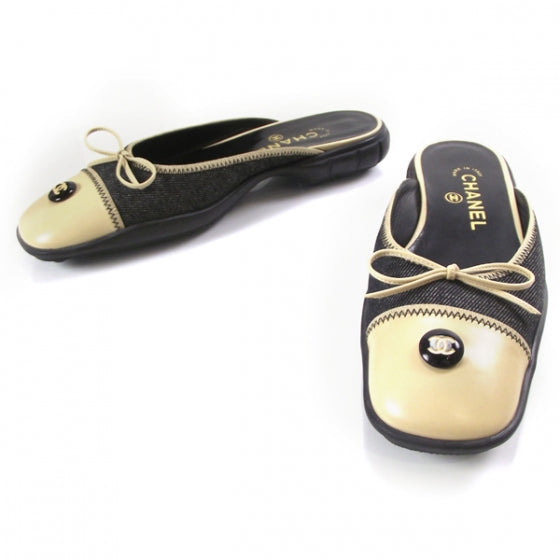 Leather Denim Slides 8
