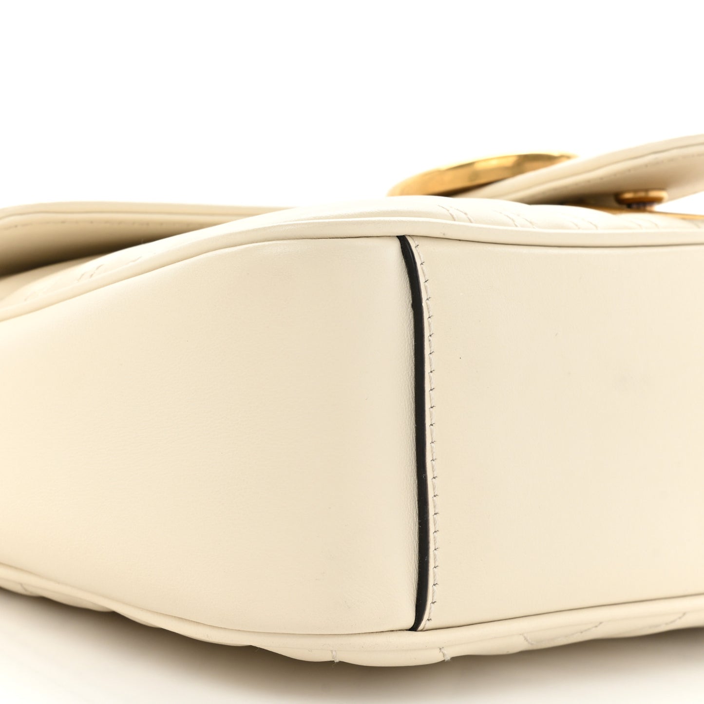Calfskin Matelasse Small GG Marmont Shoulder Bag White