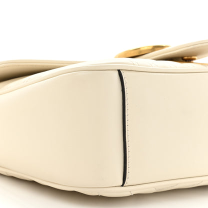 Gucci Calfskin Matelasse Small GG Marmont Shoulder Bag White 9 of 13
