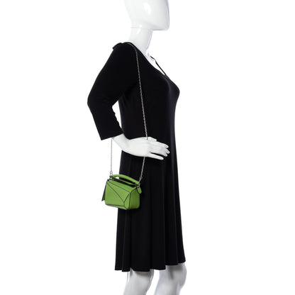 Loewe Calfskin Nano Puzzle Bag Apple Green 2 of 8