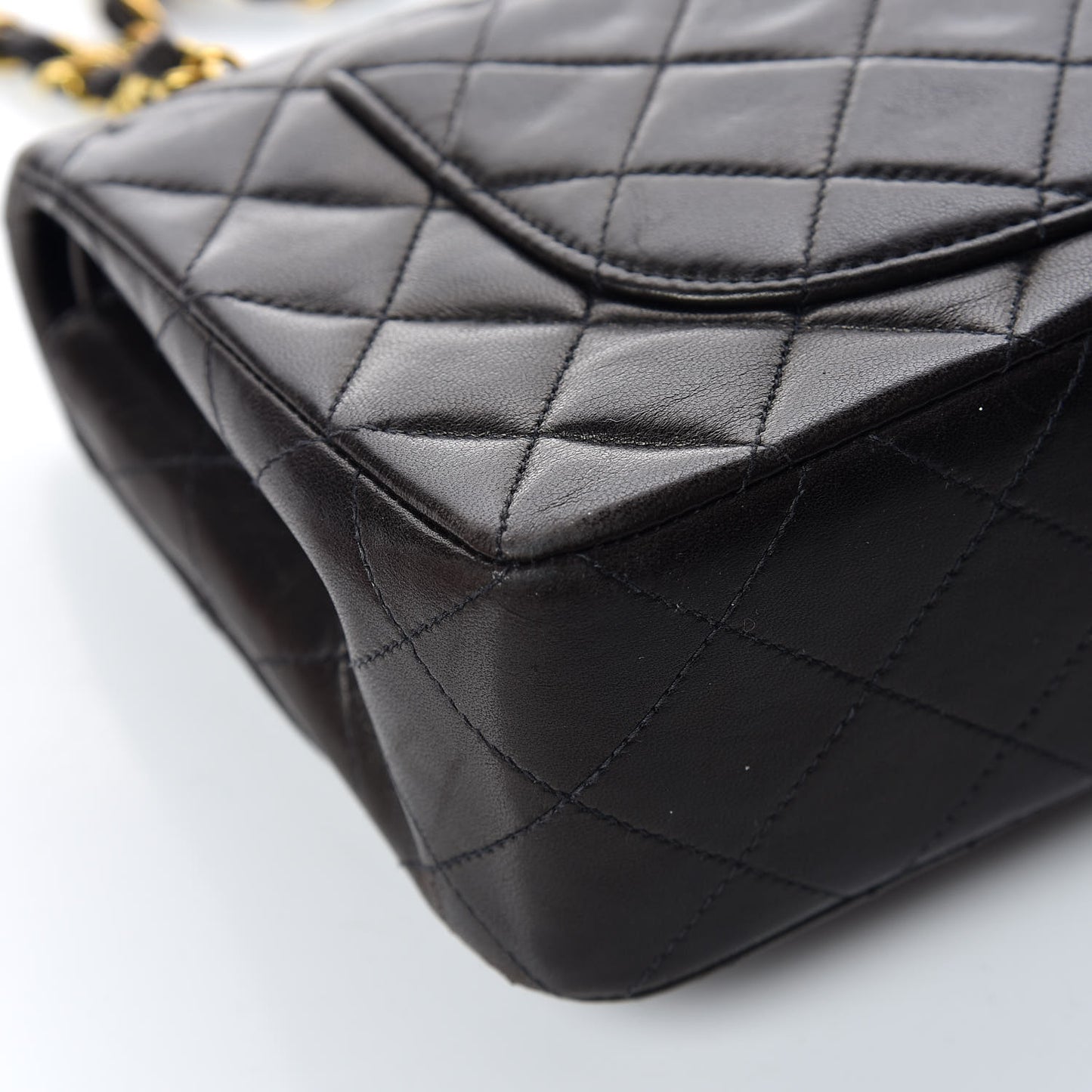 Lambskin Quilted Small Double Flap Black