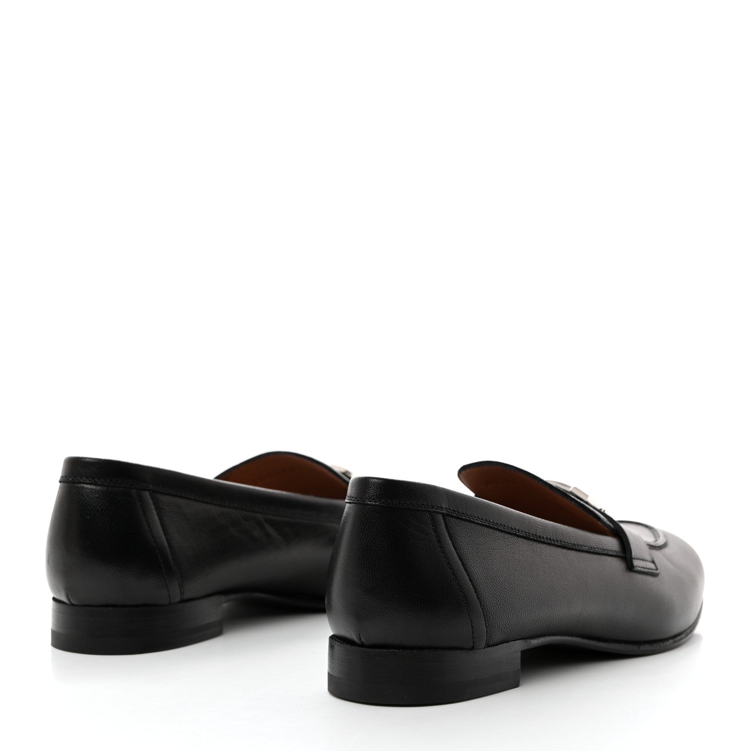 Hermes Goatskin Womens Paris Loafers 36 Black 4 of 10