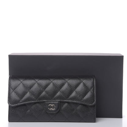 Chanel Caviar Quilted Large Gusset Flap Wallet Black 9 of 9