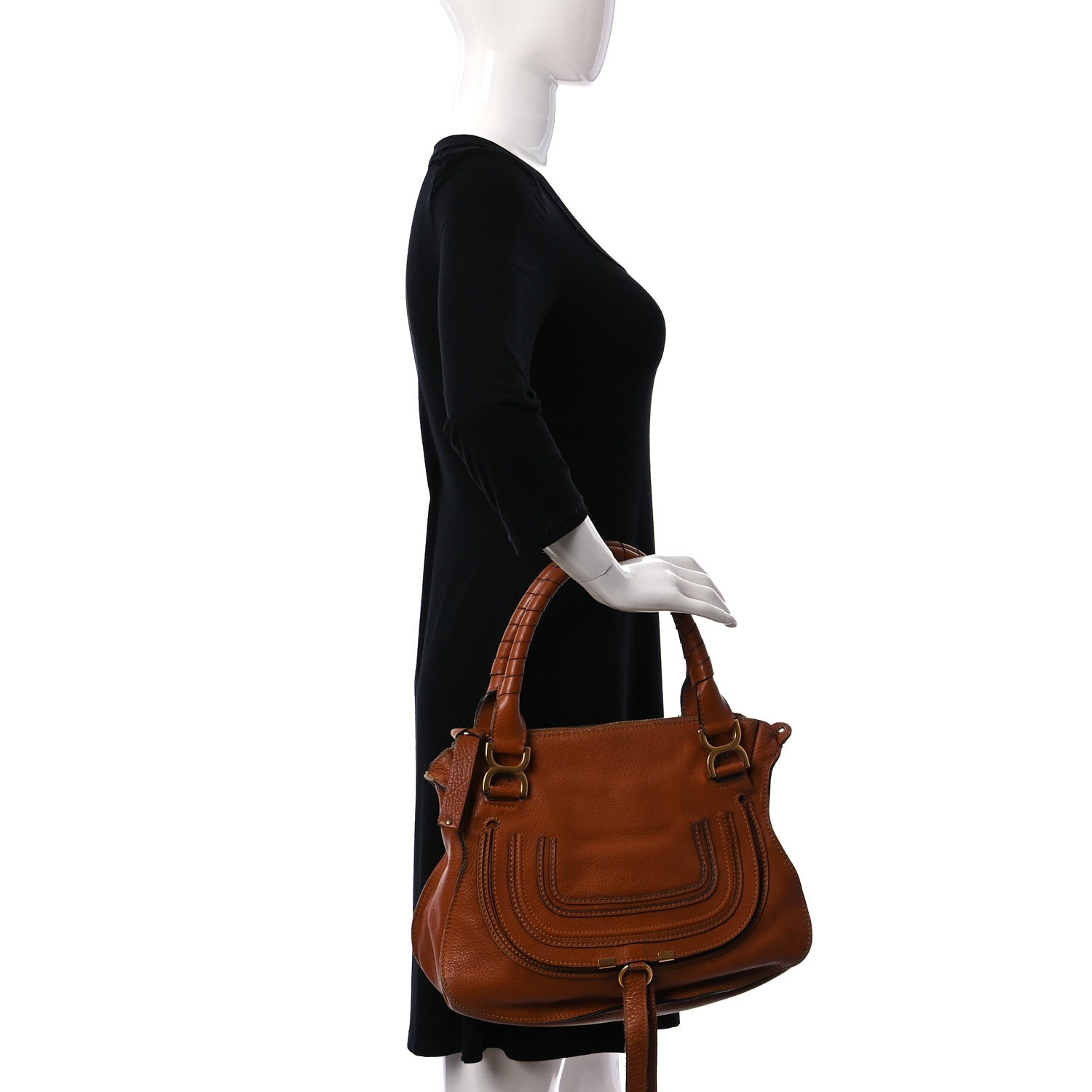 Chloe Calfskin Medium Marcie Satchel Tan 2 of 32