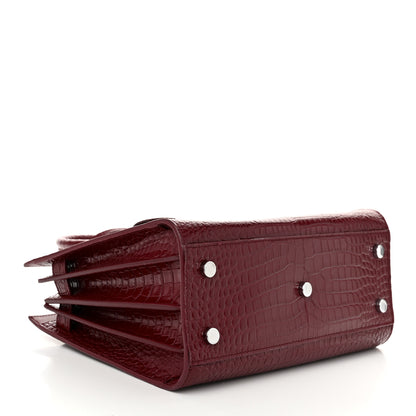 Saint Laurent Calfskin Crocodile Embossed Baby Sac De Jour Red 4 of 10