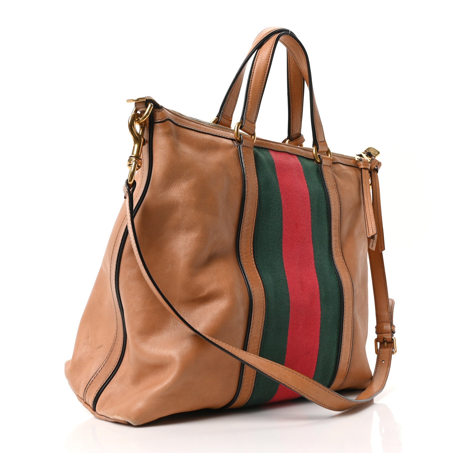 Gucci Calfskin Web Medium Rania Top Handle Bag 3 of 10