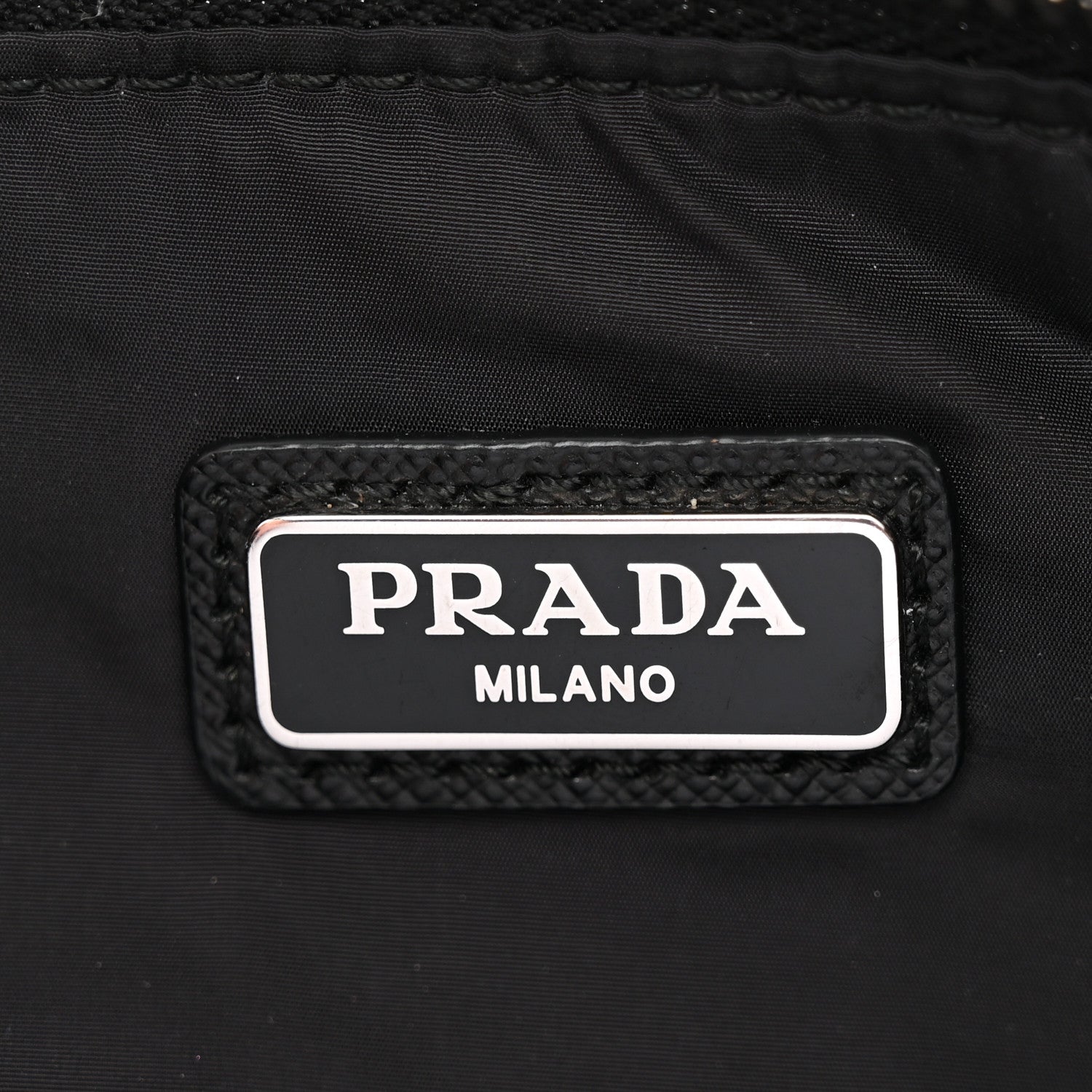 Prada Tessuto Nylon Saffiano Wristlet Black 6 of 8