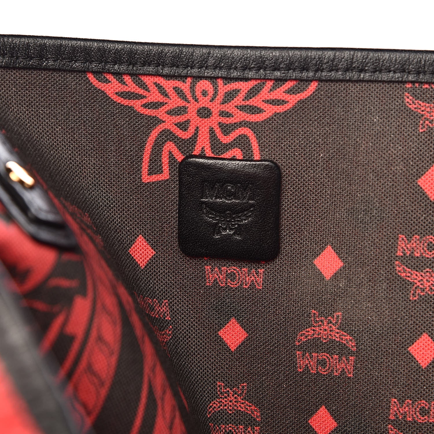 MCM Visetos Large Liz Reversible Shopper Red Black 11 of 23