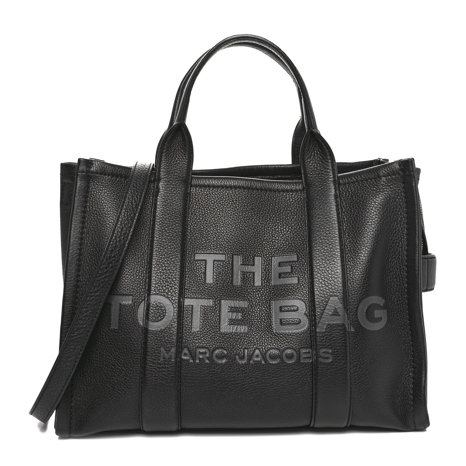 Marc Jacobs Grained Calfskin Medium The Tote Bag Black 1 of 9