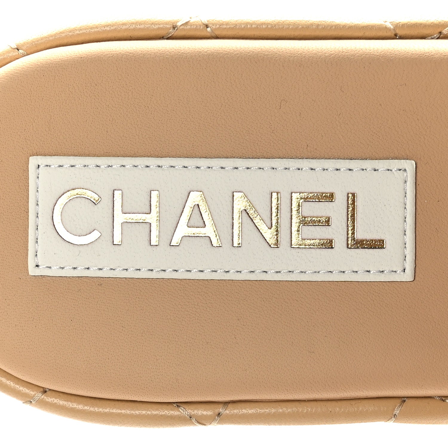 Chanel Lambskin Quilted CC Mules Wedge Sandals 39 Beige 8 of 8