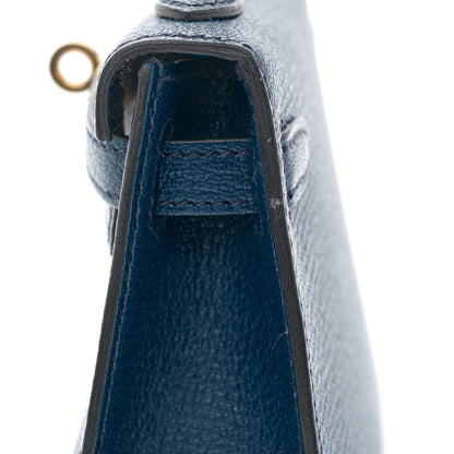 Hermes Chevre Mysore Mini Kelly Sellier 20 Bleu Saphir 11 of 14