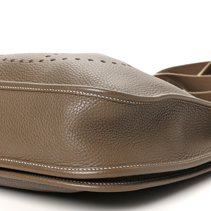 Hermes Taurillon Clemence EVELYNE III PM Etoupe 10 of 11