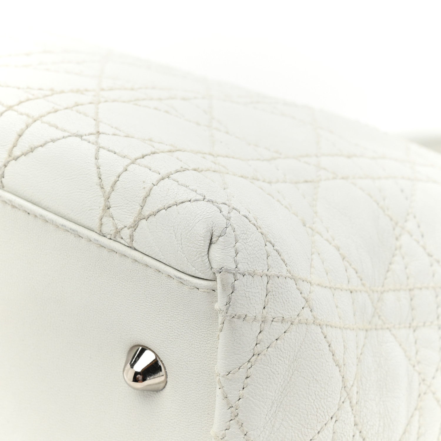 Christian Dior Lambskin Cannage Medium Soft Lady Dior White 13 of 14