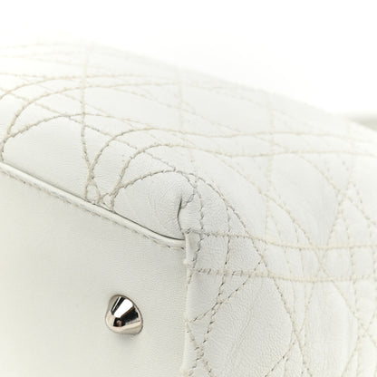 Christian Dior Lambskin Cannage Medium Soft Lady Dior White 13 of 14
