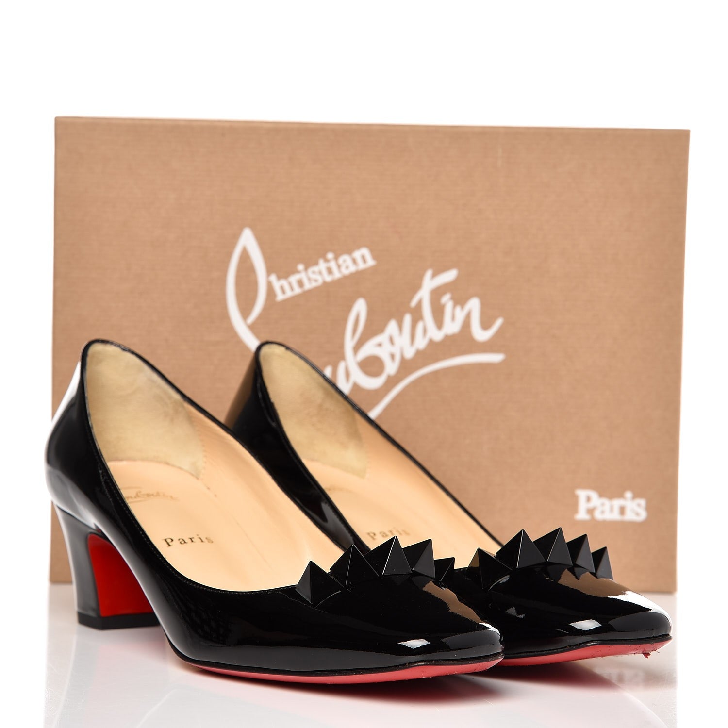 Christian Louboutin Patent Pyramidame 45 Pumps 39.5 Black 10 of 10