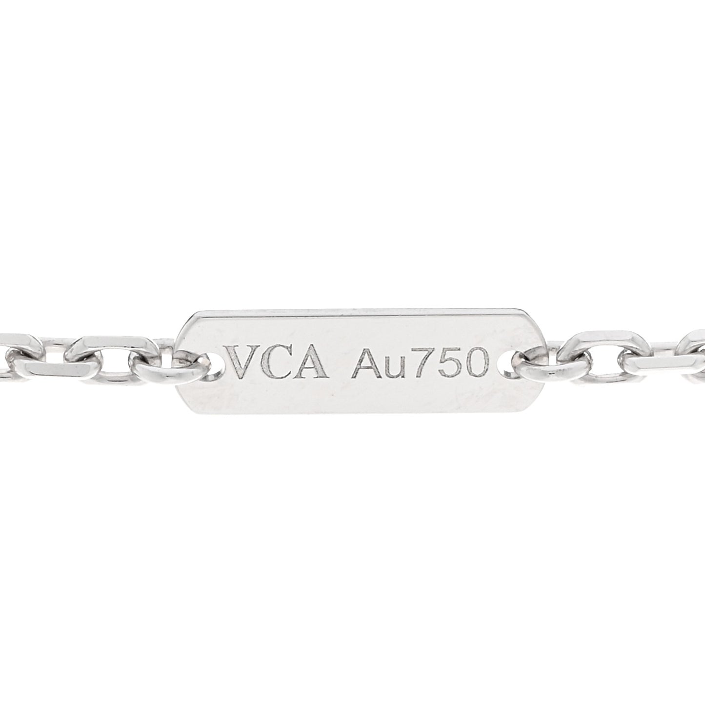 18K White Gold Mother of Pearl Magic Alhambra Pendant Necklace
