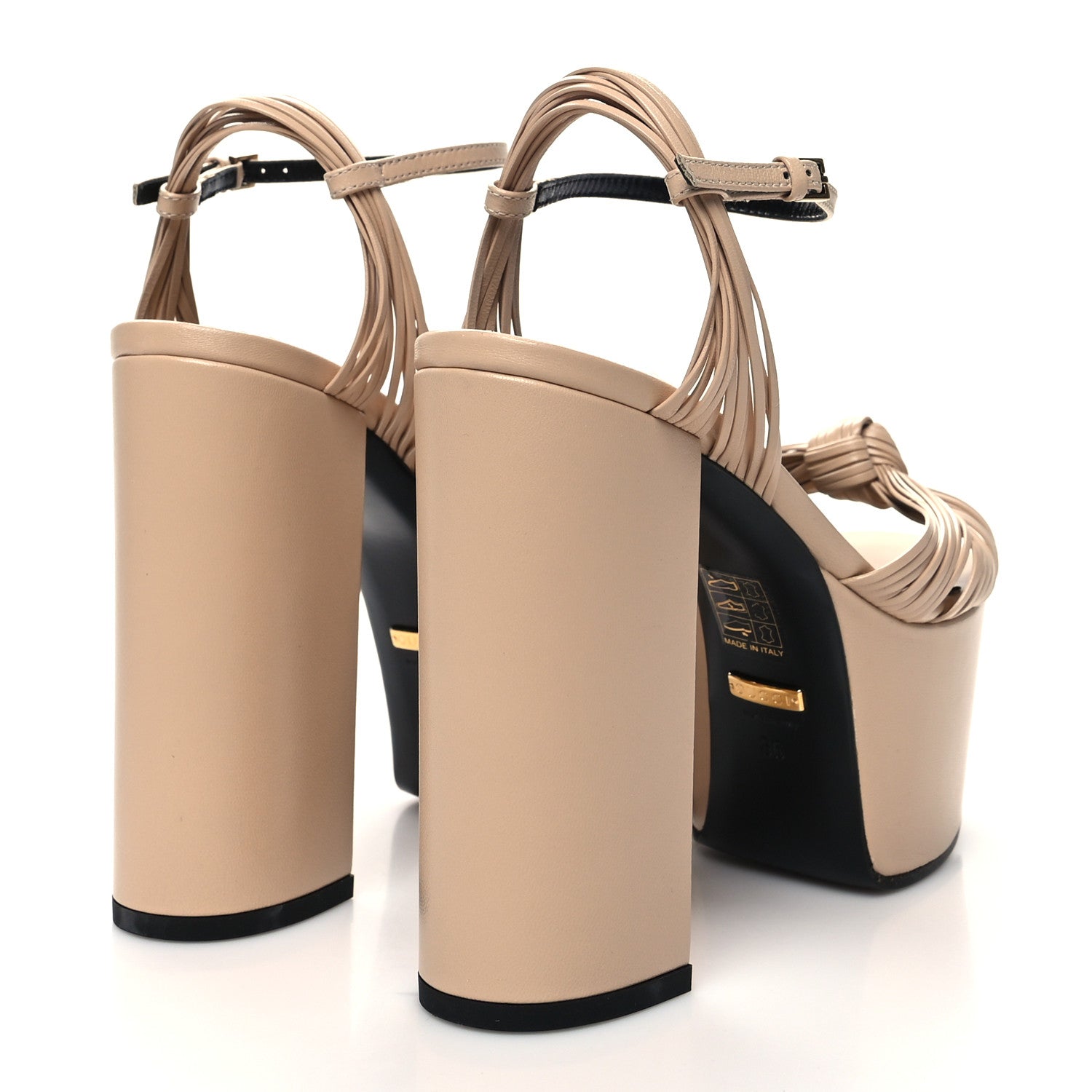 Gucci Malaga Kid Knotted Strap Crawford Platform Sandals 36 Skin Rose 4 of 7