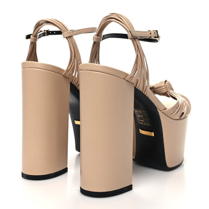 Gucci Malaga Kid Knotted Strap Crawford Platform Sandals 36 Skin Rose 4 of 7