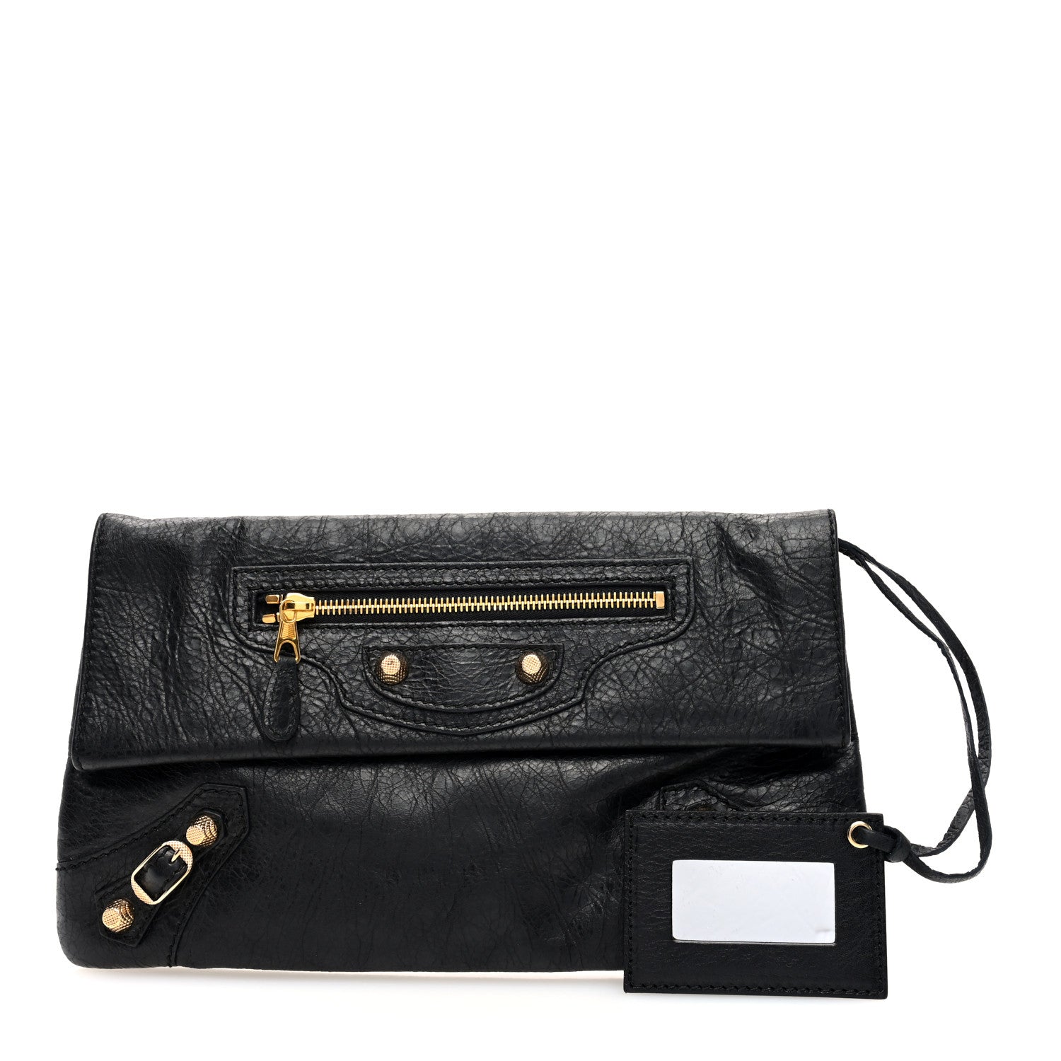 Balenciaga Agneau Giant 12 Gold Hardware Envelope Clutch Black 3 of 9