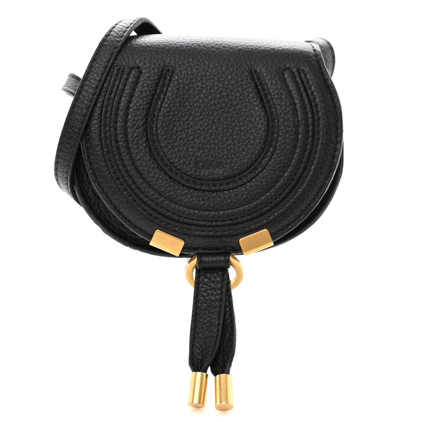 Calfskin Nano Marcie Saddle Bag Black