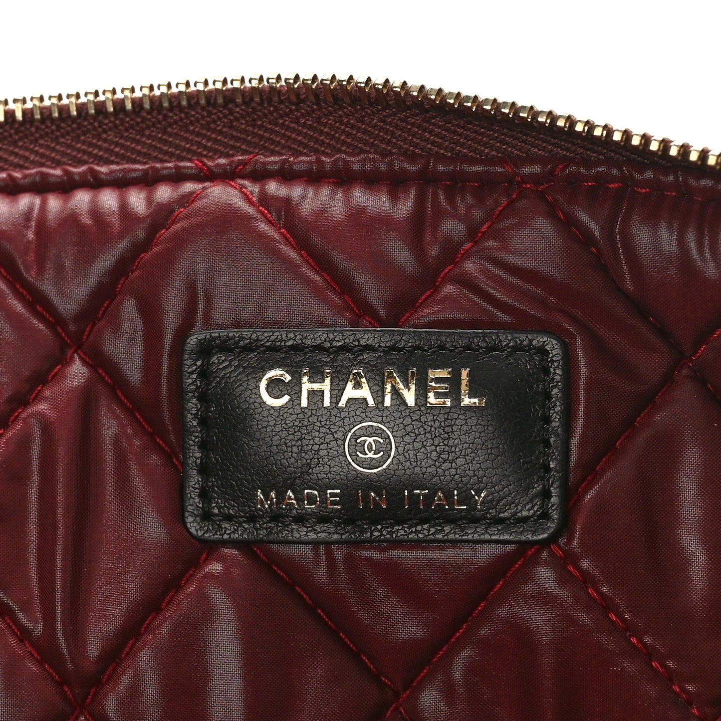 Lambskin Quilted Large Cosmetic Case Black