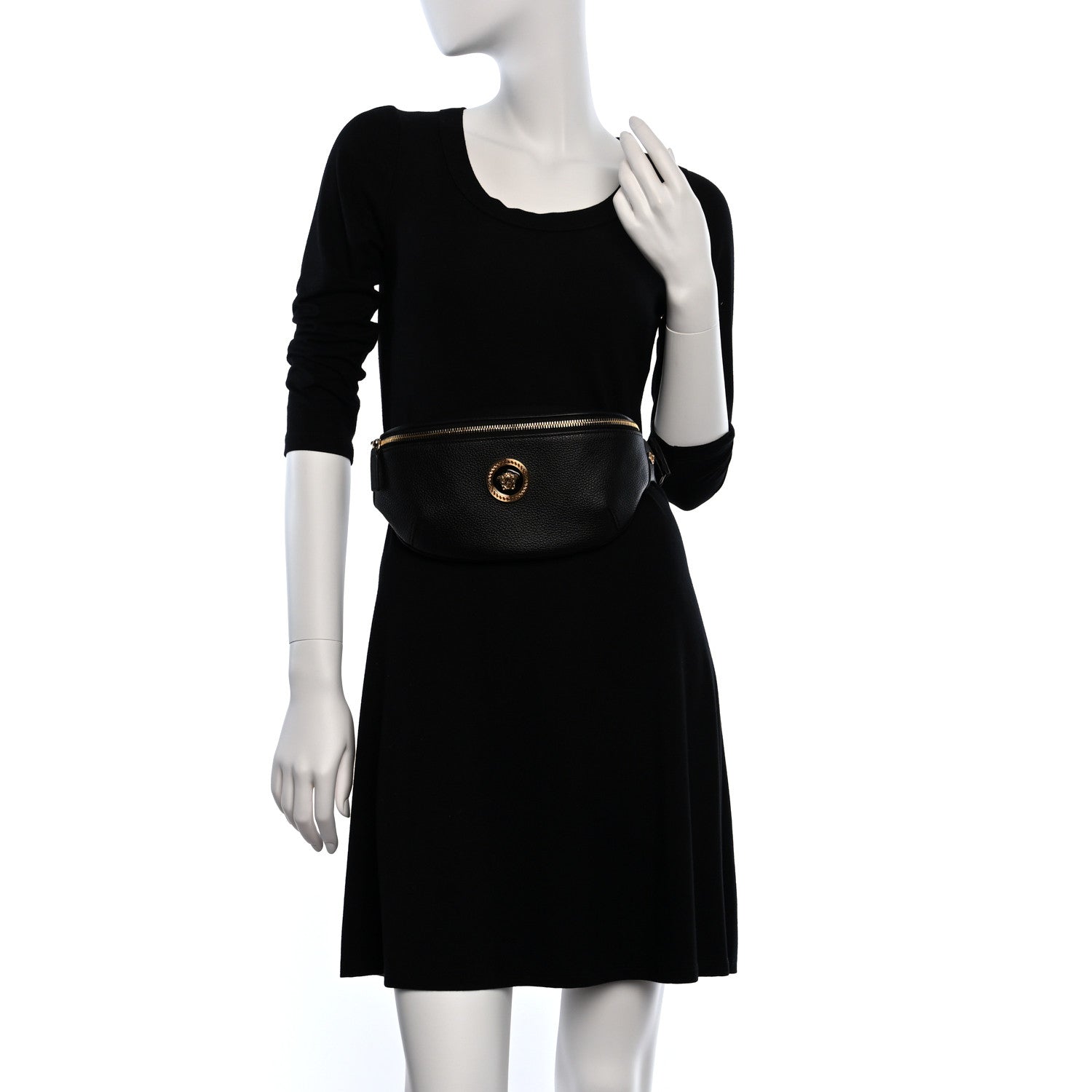 Versace Grained Calfskin Vanitas Medea Belt Bag Black 3 of 8