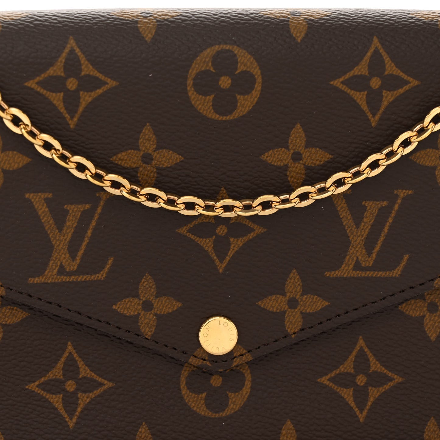 Monogram Pochette Felicie Chain Wallet Fuchsia
