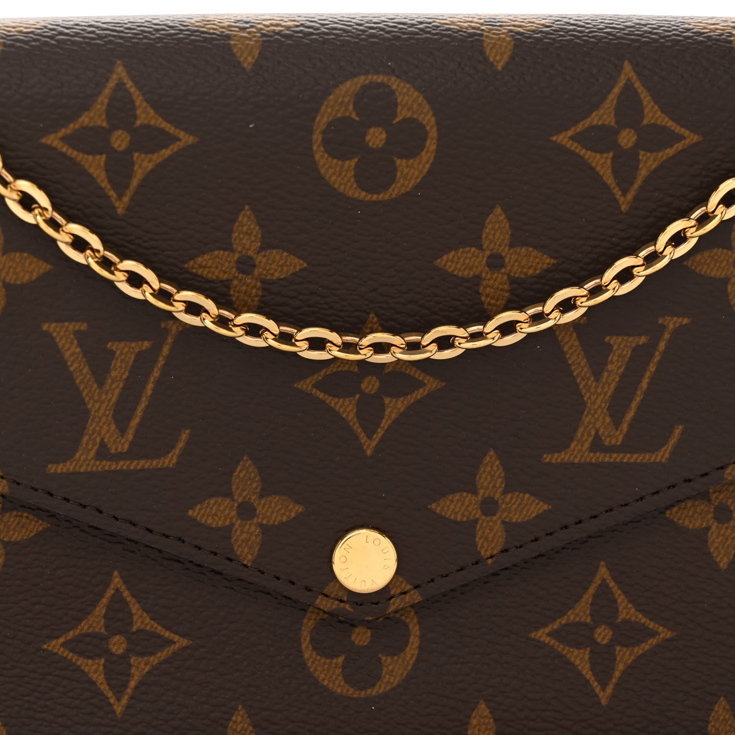 Louis Vuitton Monogram Pochette Felicie Chain Wallet Fuchsia 8 of 11
