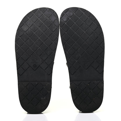 Chanel Satin Lambskin Chain Flat Sandals 37.5 Black 5 of 13