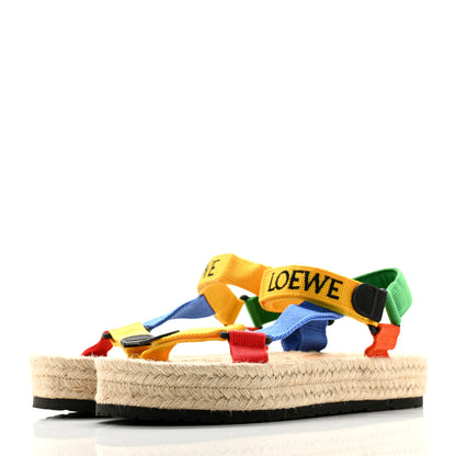 Loewe Raffia Paula's Ibiza Strappy Espadrille Sandals 41 Multicolor 3 of 9