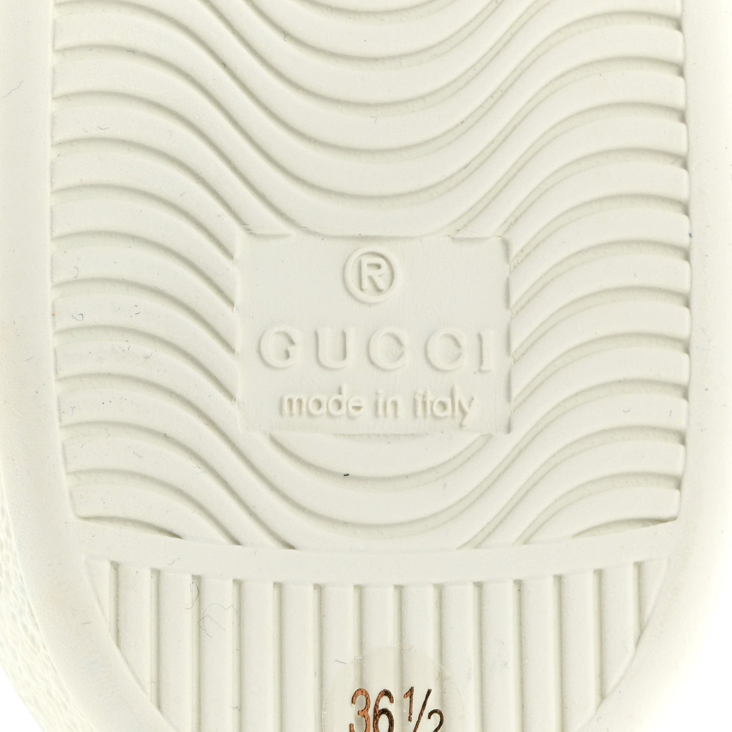 Gucci Calfskin Miro Soft Snakeskin Womens Ace Sneakers 36.5 White 8 of 9