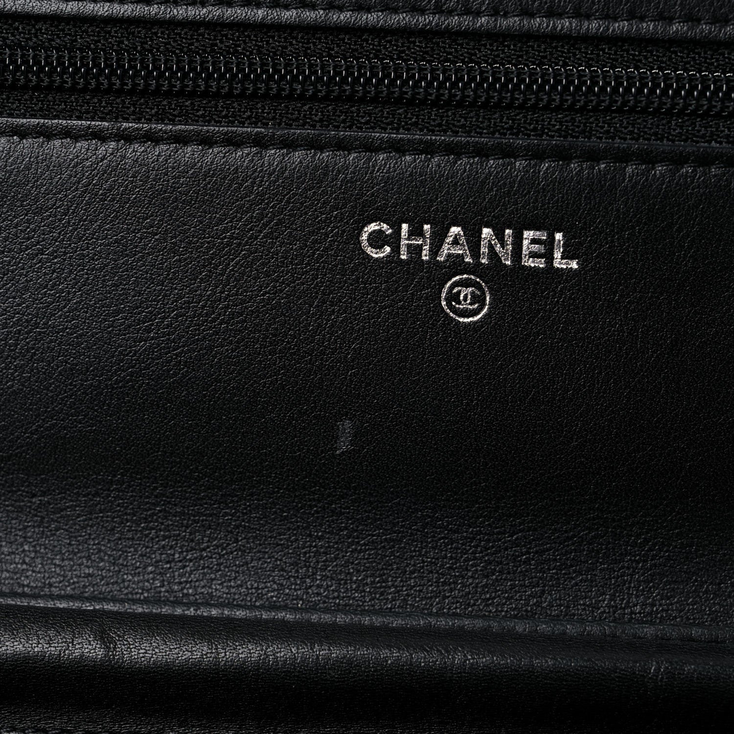 Chanel Lambskin Diamond Stitched Wallet On Chain WOC Black 14 of 23