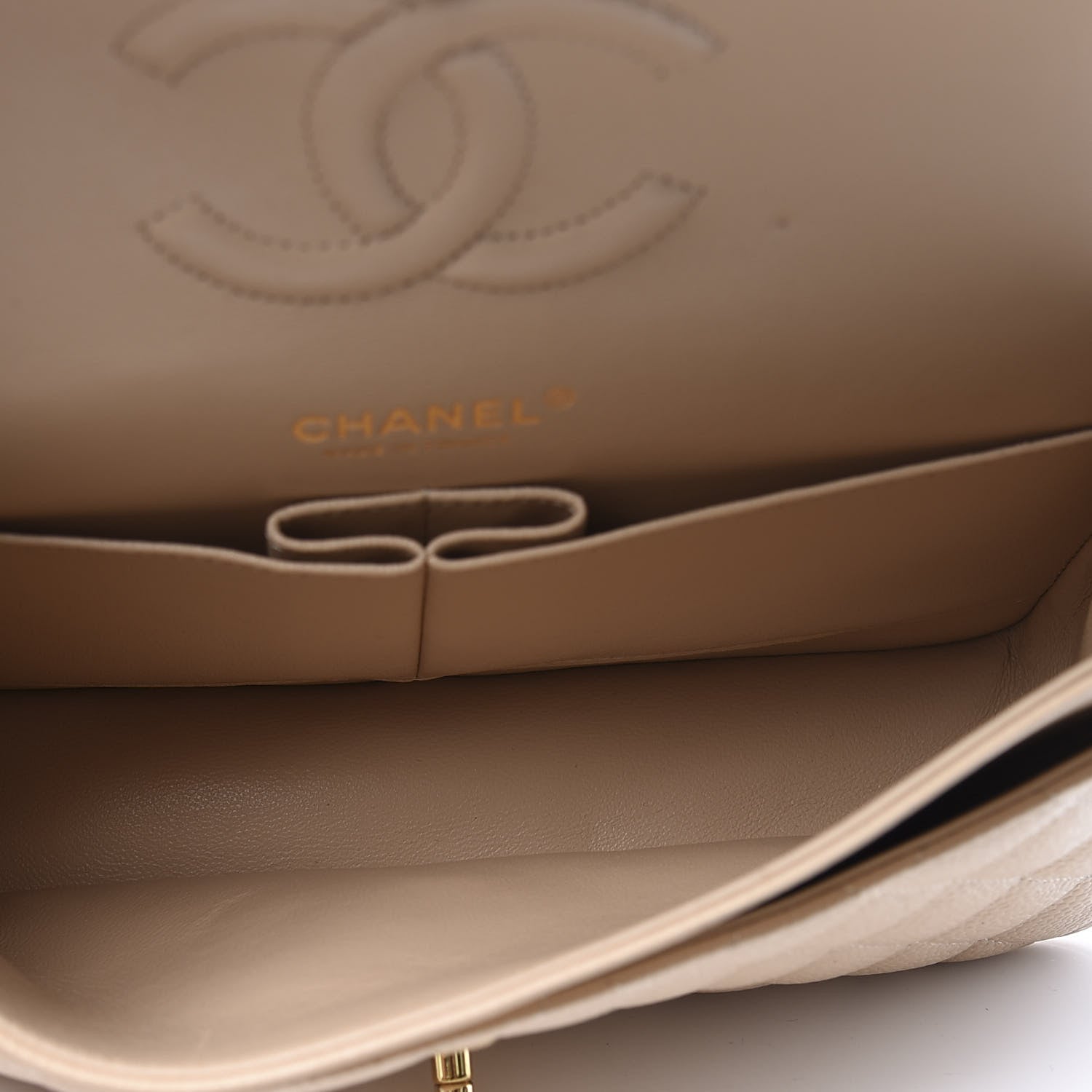 Chanel Caviar Quilted Medium Double Flap Beige Clair 4 of 10