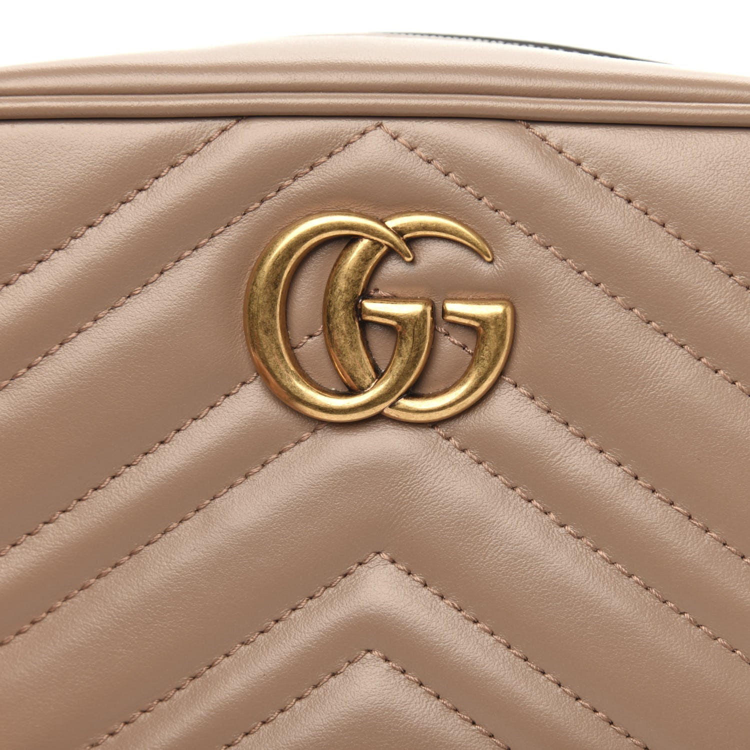 Gucci Calfskin Matelasse Mini GG Marmont Chain Shoulder Bag Porcelain Rose 10 of 11