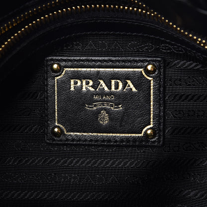 Prada Tessuto Nylon Jacquard Logo Bow Bag Black 6 of 8