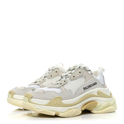 Balenciaga Fabric Mesh Womens Triple S Sneakers 36 White 3 of 13