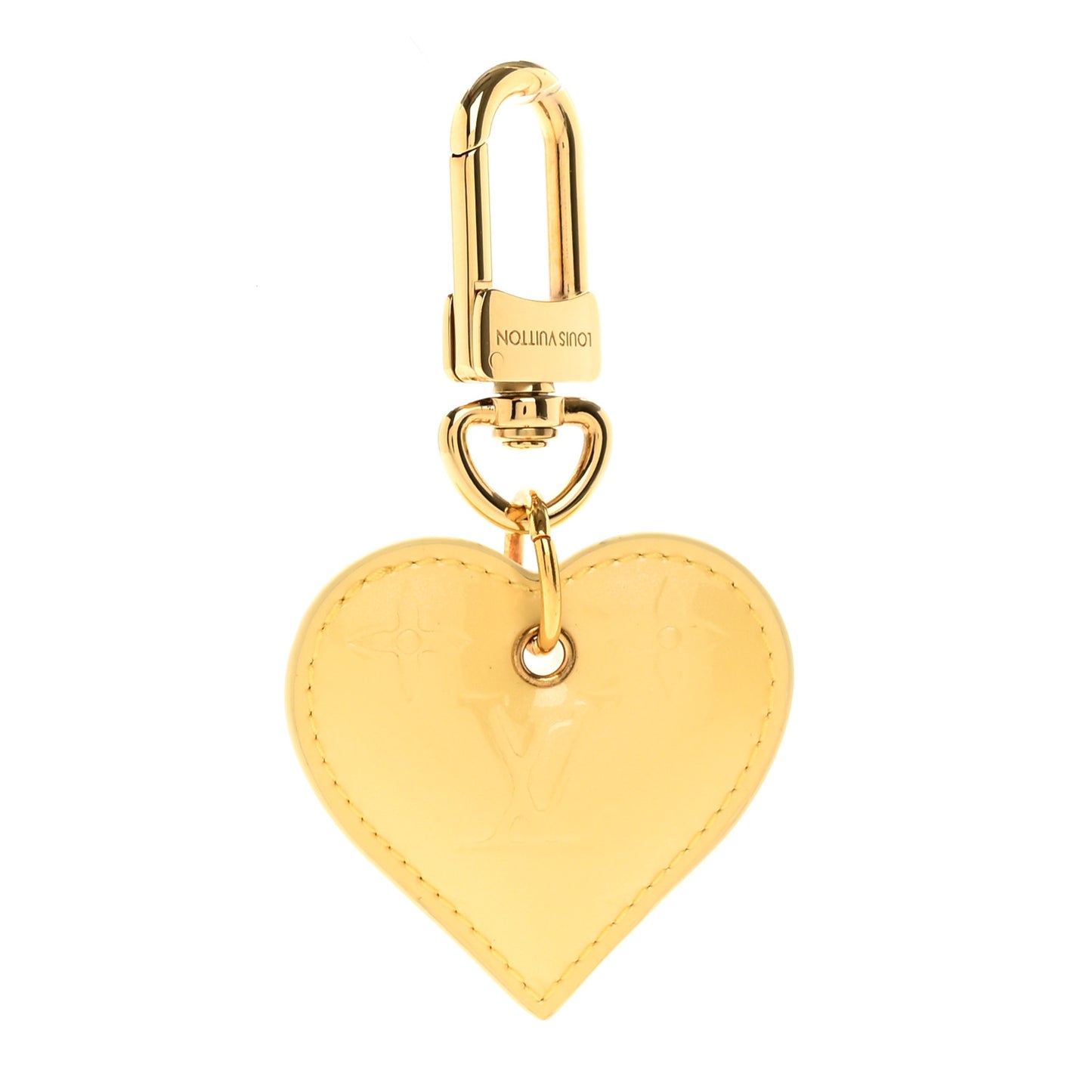 Vernis Degrade Love Lock Heart Key Holder Bag Charm Yellow