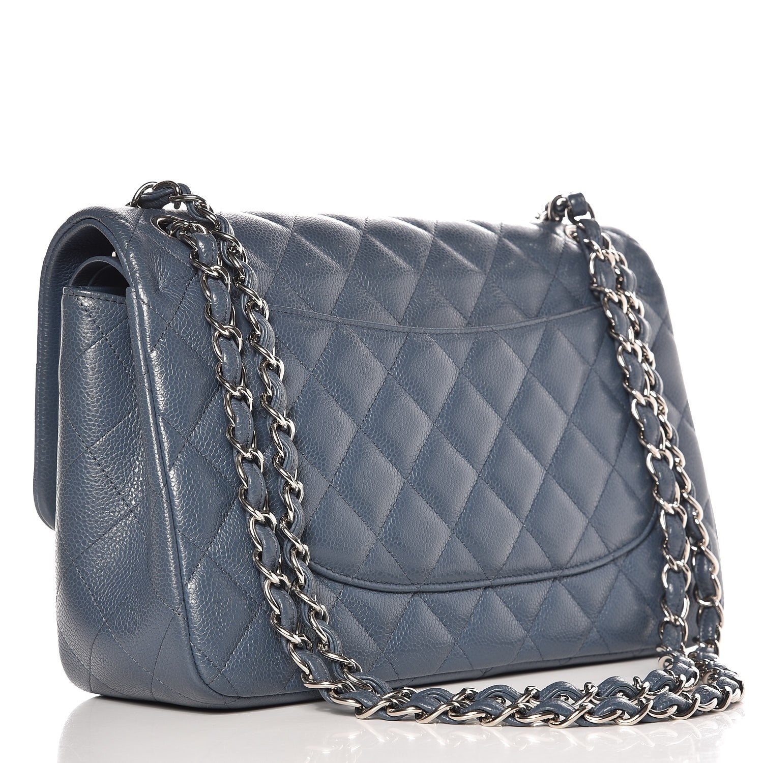 Chanel Caviar Quilted Jumbo Double Flap Light Blue 4 of 8