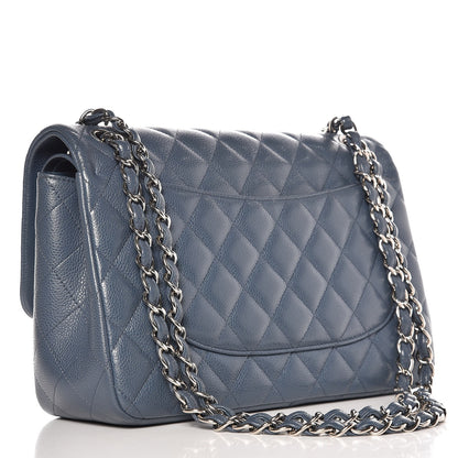 Chanel Caviar Quilted Jumbo Double Flap Light Blue 4 of 8