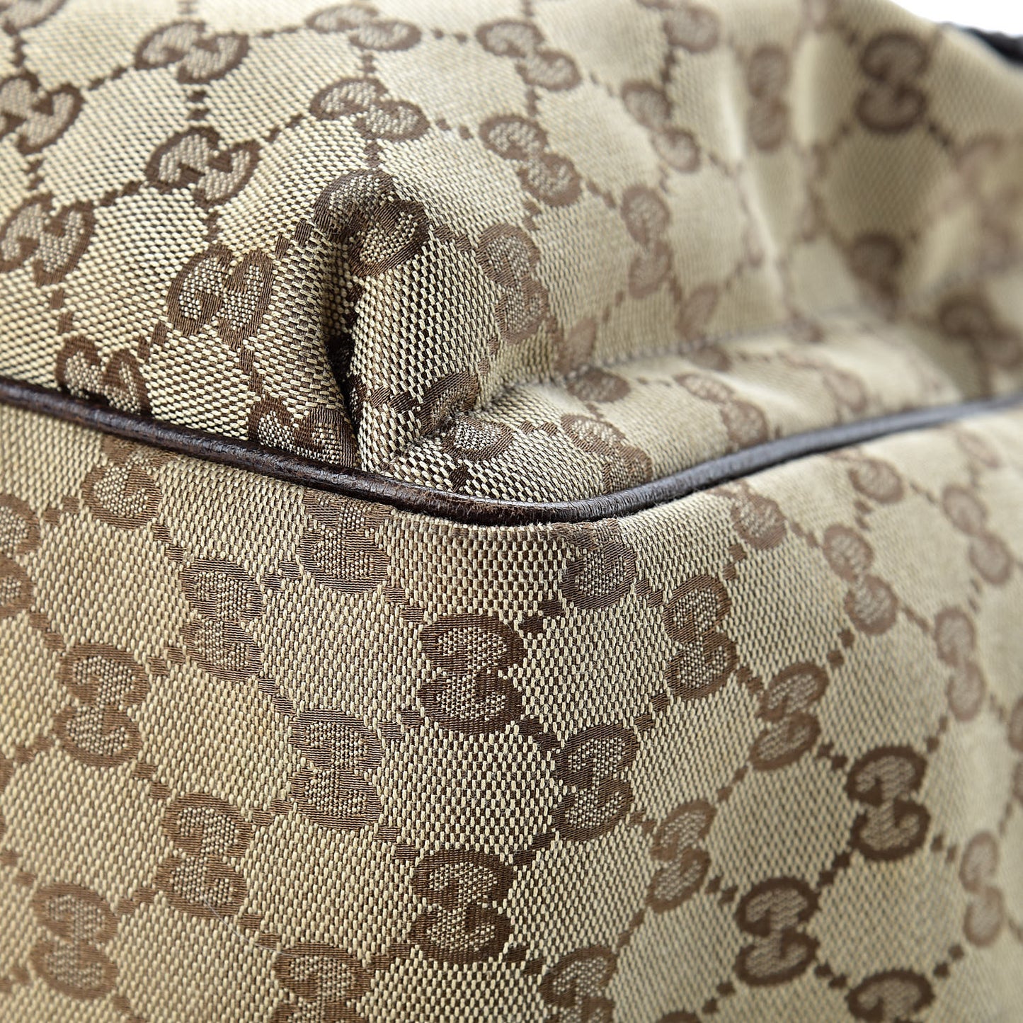 GG Monogram Medium Web Handle Double Pocket Tote Brown