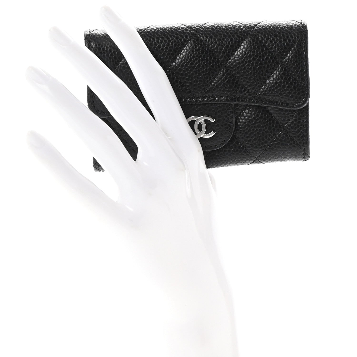 Chanel Caviar Quilted Flap Card Holder Wallet Black 2 of 8